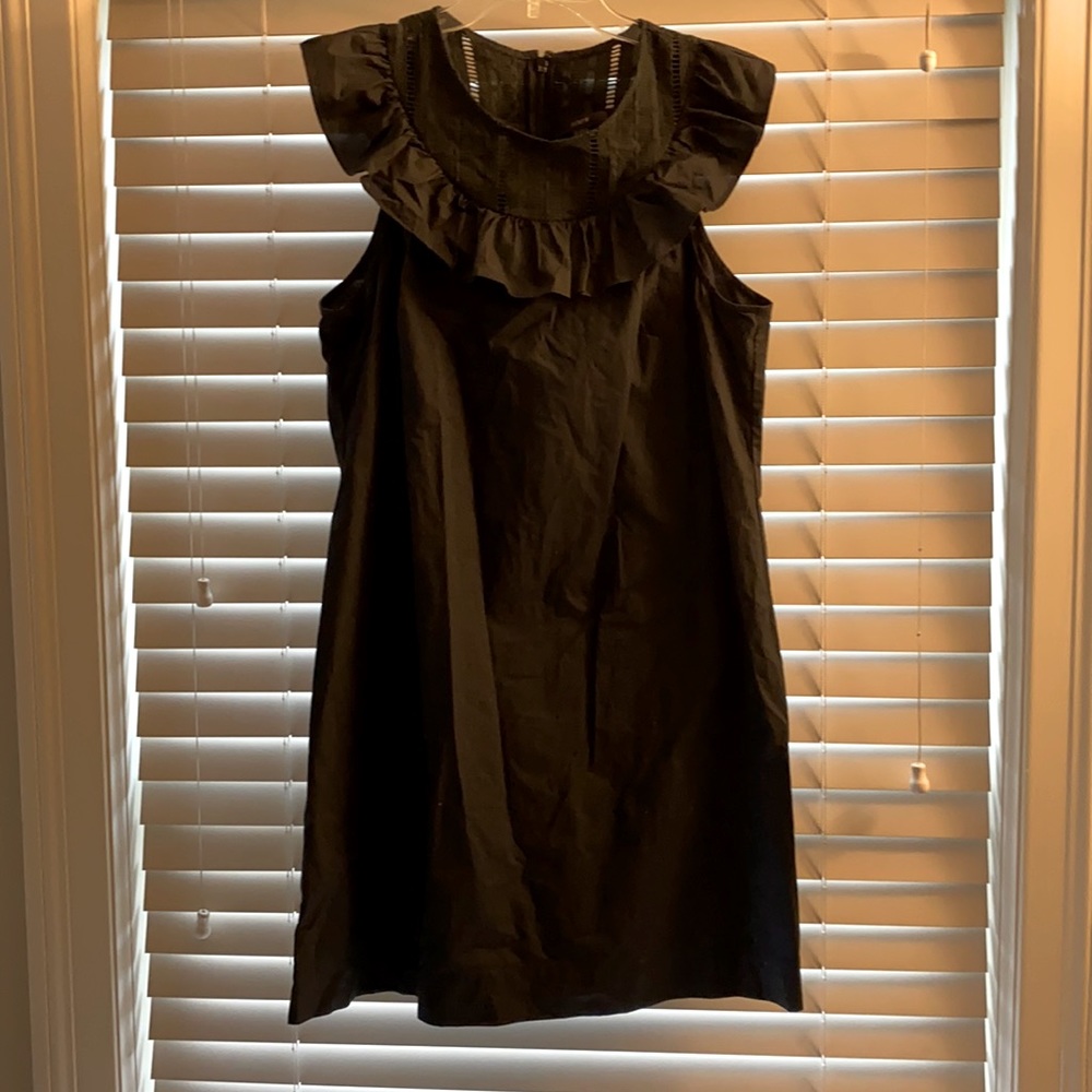 J. Crew Black Ruffle Dress